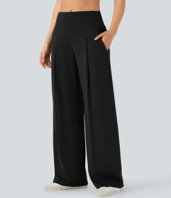 High-Waisted Pants|Straight-Leg Pants<HALARA SoftlyZero™ QuickDry SoCinched High Waisted Tummy Control Yoga Straight Leg Pants with Pockets
