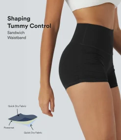 Active Shorts|Bikers<HALARA SoftlyZero™ QuickDry SoCinched High Waisted Tummy Control Ruched Running Biker Shorts 2.5''