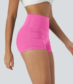 Active Shorts|Bikers<HALARA SoftlyZero™ QuickDry SoCinched High Waisted Tummy Control Ruched Running Biker Shorts 2.5''