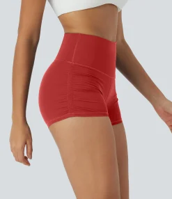 Active Shorts|Bikers<HALARA SoftlyZero™ QuickDry SoCinched High Waisted Tummy Control Ruched Running Biker Shorts 2.5''