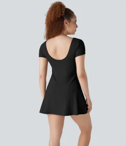 Mini Dresses|Active Dresses<HALARA SoftlyZero™ QuickDry U 2 Piece Pocket Mini Tennis Active Dress