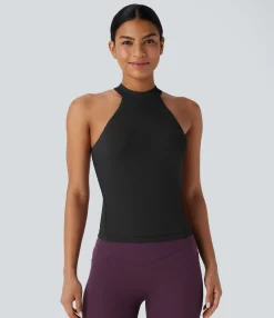 Yoga Tops|Sports Tops<HALARA SoftlyZero™ Round Neck Yoga Sports Top-UPF50+