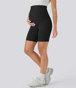 Active Shorts|Bikers<HALARA SoftlyZero™ Super High Waisted Maternity Yoga Biker Shorts 7''-UPF50+
