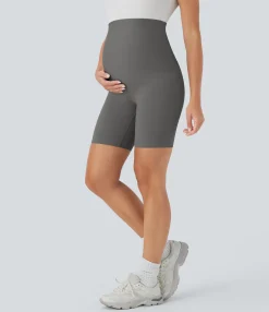 Active Shorts|Bikers<HALARA SoftlyZero™ Super High Waisted Maternity Yoga Biker Shorts 7''-UPF50+