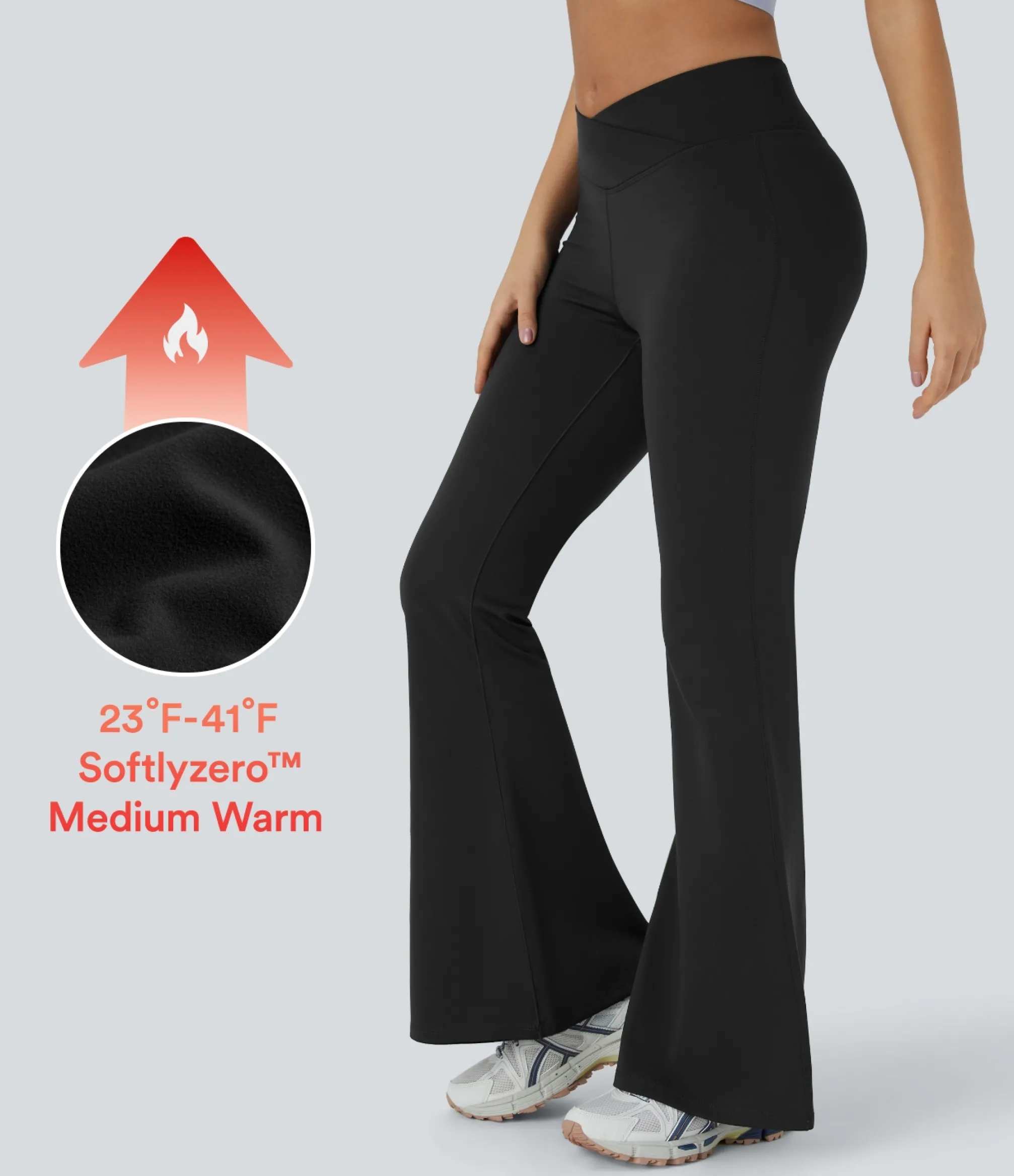 Pocket Leggings|Softlyzero™ Fabric Leggings<HALARA SoftlyZero™ Thermal Crossover High Waisted Pocket Leggings