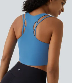 Tank Tops & Camis|Yoga Tops<HALARA SoftlyZero™ V Neck Racerback Cropped Yoga Tank Top-UPF50+