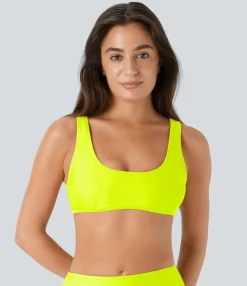 Beachwear<HALARA Solid U Neck Bikini Top Swimsuit