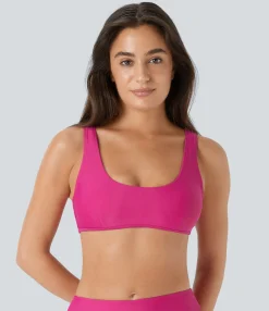 Beachwear<HALARA Solid U Neck Bikini Top Swimsuit