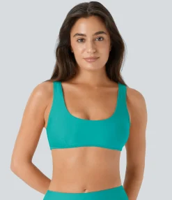 Beachwear<HALARA Solid U Neck Bikini Top Swimsuit