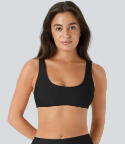 Beachwear<HALARA Solid U Neck Bikini Top Swimsuit
