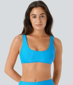 Beachwear<HALARA Solid U Neck Bikini Top Swimsuit