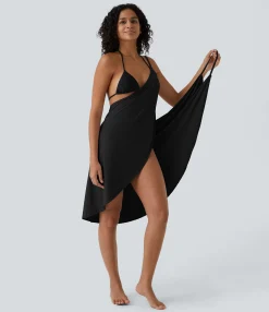 Maxi & Midi Dresses|Dresses<HALARA Spaghetti Strap Crossover Cover Up Wrap Cool Touch Dress-UPF50+
