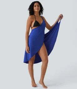 Maxi & Midi Dresses|Dresses<HALARA Spaghetti Strap Crossover Cover Up Wrap Cool Touch Dress-UPF50+