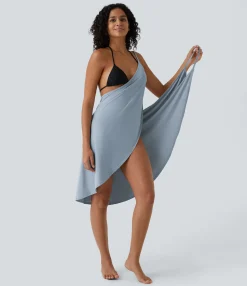 Maxi & Midi Dresses|Dresses<HALARA Spaghetti Strap Crossover Cover Up Wrap Cool Touch Dress-UPF50+