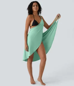 Maxi & Midi Dresses|Dresses<HALARA Spaghetti Strap Crossover Cover Up Wrap Cool Touch Dress-UPF50+