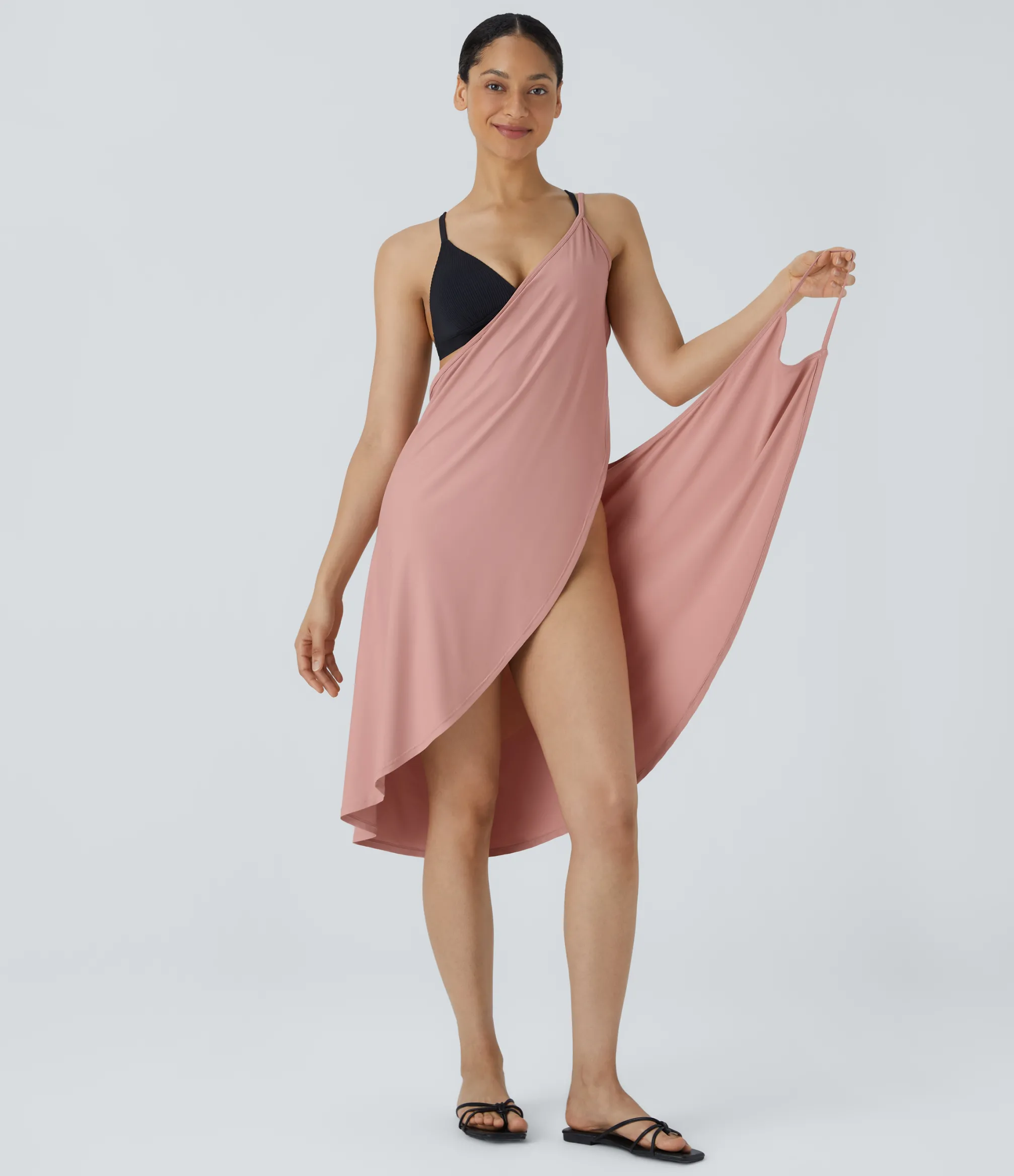 Maxi & Midi Dresses|Dresses<HALARA Spaghetti Strap Crossover Cover Up Wrap Cool Touch Dress-UPF50+