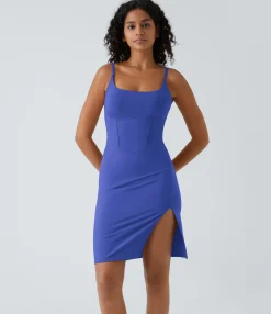 Dresses|Bodycon Dresses<HALARA Spaghetti Strap Square Neck Corset Bodycon Midi Casual Dress