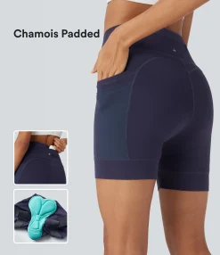 5'' Shorts|Active Shorts<HALARA SpeedWave™ High Waisted Contrast Mesh Quick Dry Cycling Chamois Padded Biker Shorts 5'' with Pockets