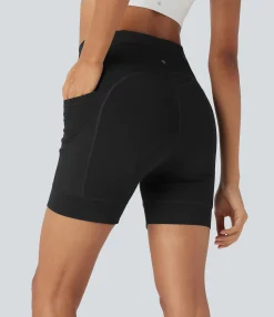 5'' Shorts|Active Shorts<HALARA SpeedWave™ High Waisted Contrast Mesh Quick Dry Cycling Chamois Padded Biker Shorts 5'' with Pockets