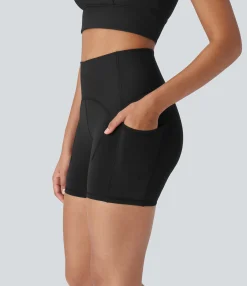 5'' Shorts|Active Shorts<HALARA SpeedWave™ High Waisted Pockets Contrast Ribbed Quick Dry Workout Biker Shorts 5''