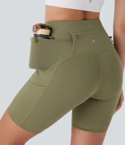 Bikers|Active Shorts<HALARA SpeedWave™ High Waisted Pockets Loop Quick Dry Running Biker Shorts 7''