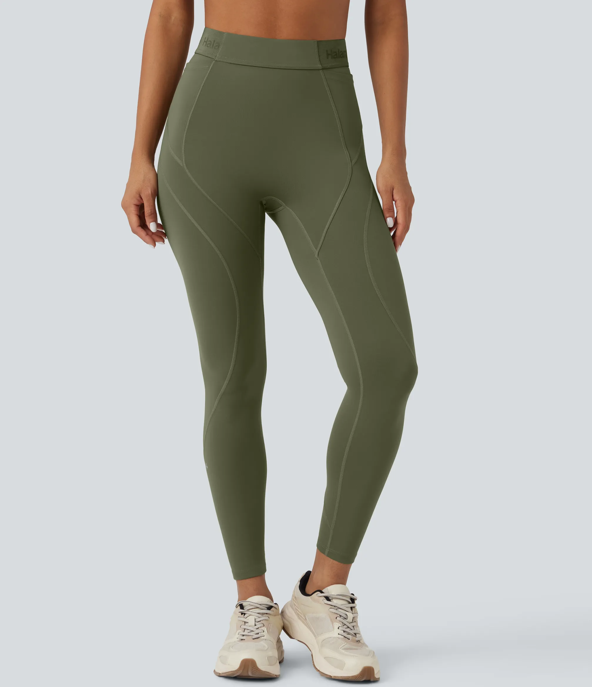 Pocket Leggings|Leggings<HALARA SpeedWave™ High Waisted Quick Dry 7/8 Running Leggings with Pockets