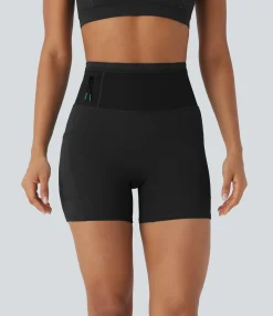 5'' Shorts|Active Shorts<HALARA SpeedWave™ High Waisted Tummy Control Contrast Mesh Quick Dry Running Biker Shorts 5'' with 360° Pockets