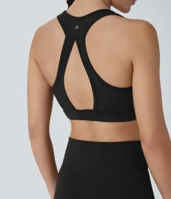 Sports Bras|Sports Bras<HALARA SpeedWave™ Medium Support Racerback Perforated Quick Dry Running Sports Bra