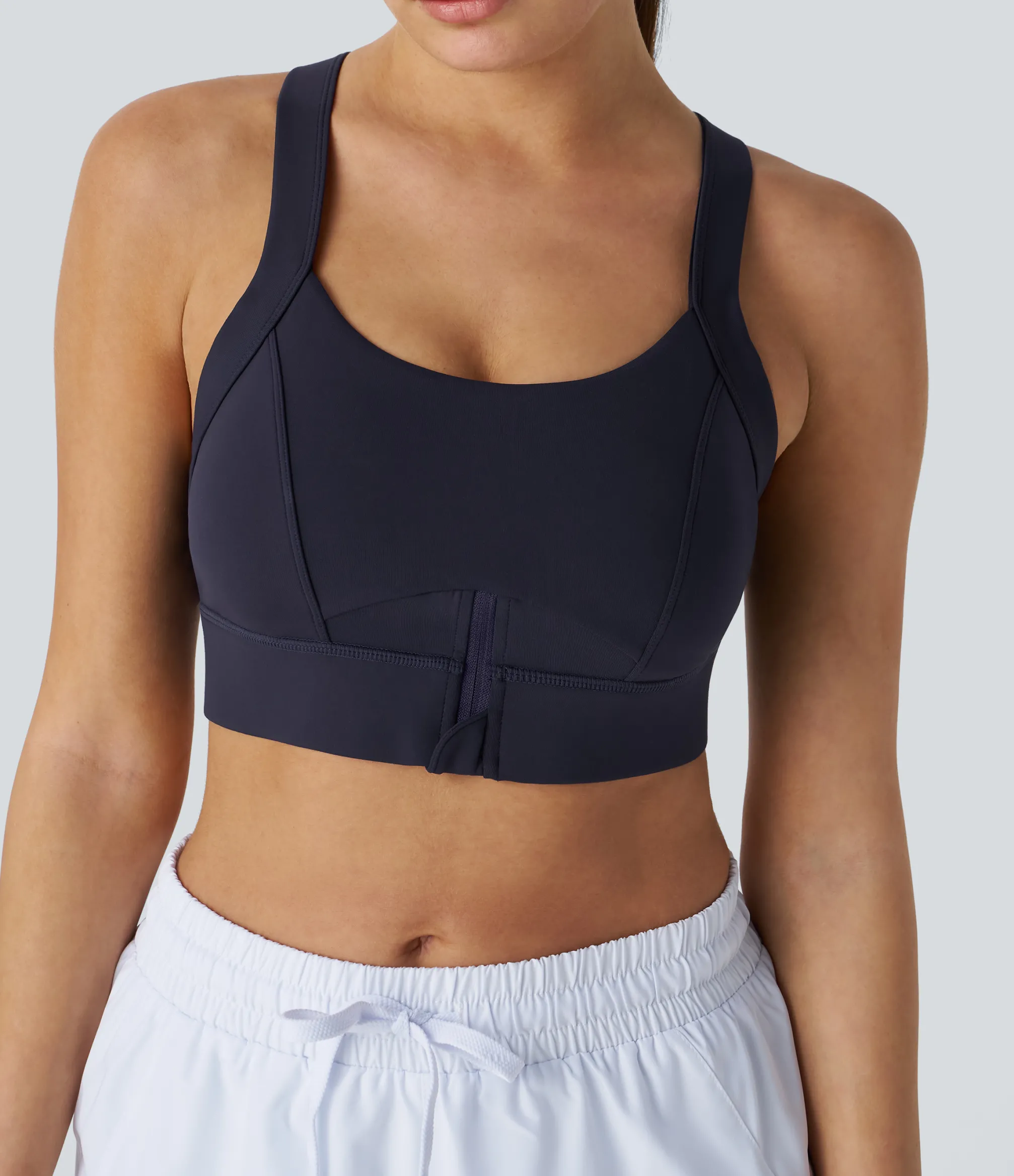 Sports Bras|Sports Bras<HALARA SpeedWave™ Medium Support Zipper Quick Dry Workout Sports Bra