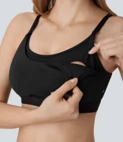 Sports Bras|Sports Bras<HALARA SpeedWave™ Medium Support Adjustable Hook Quick Dry Nursing Workout Sports Bra