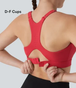 Sports Bras|Sports Bras<HALARA SpeedWave™ Medium Support Molded Cups Perforated Adjustable Hook Quick Dry Training Sports Bra-D/DD/DDD/F Cups