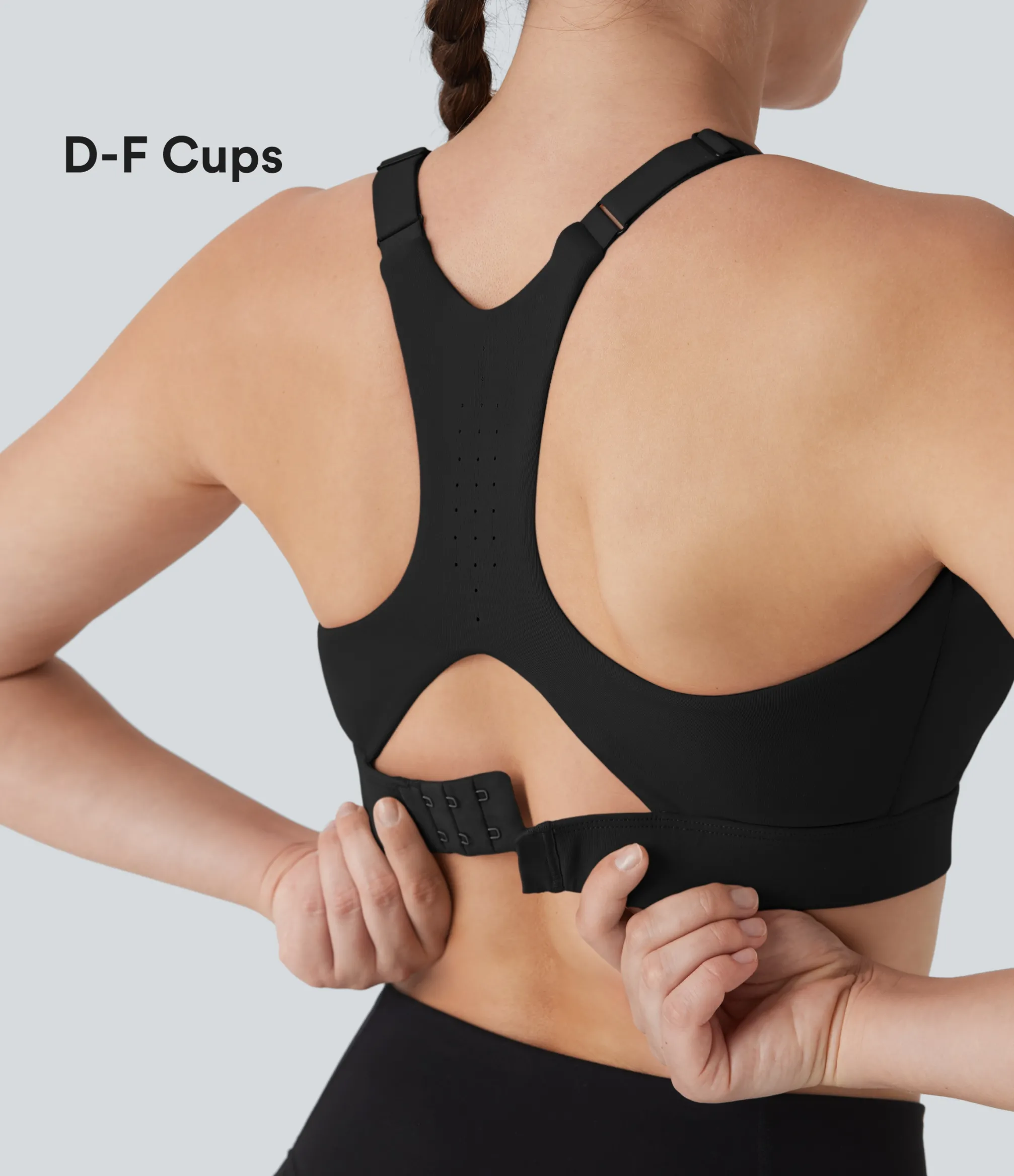 Sports Bras|Sports Bras<HALARA SpeedWave™ Medium Support Molded Cups Perforated Adjustable Hook Quick Dry Training Sports Bra-D/DD/DDD/F Cups