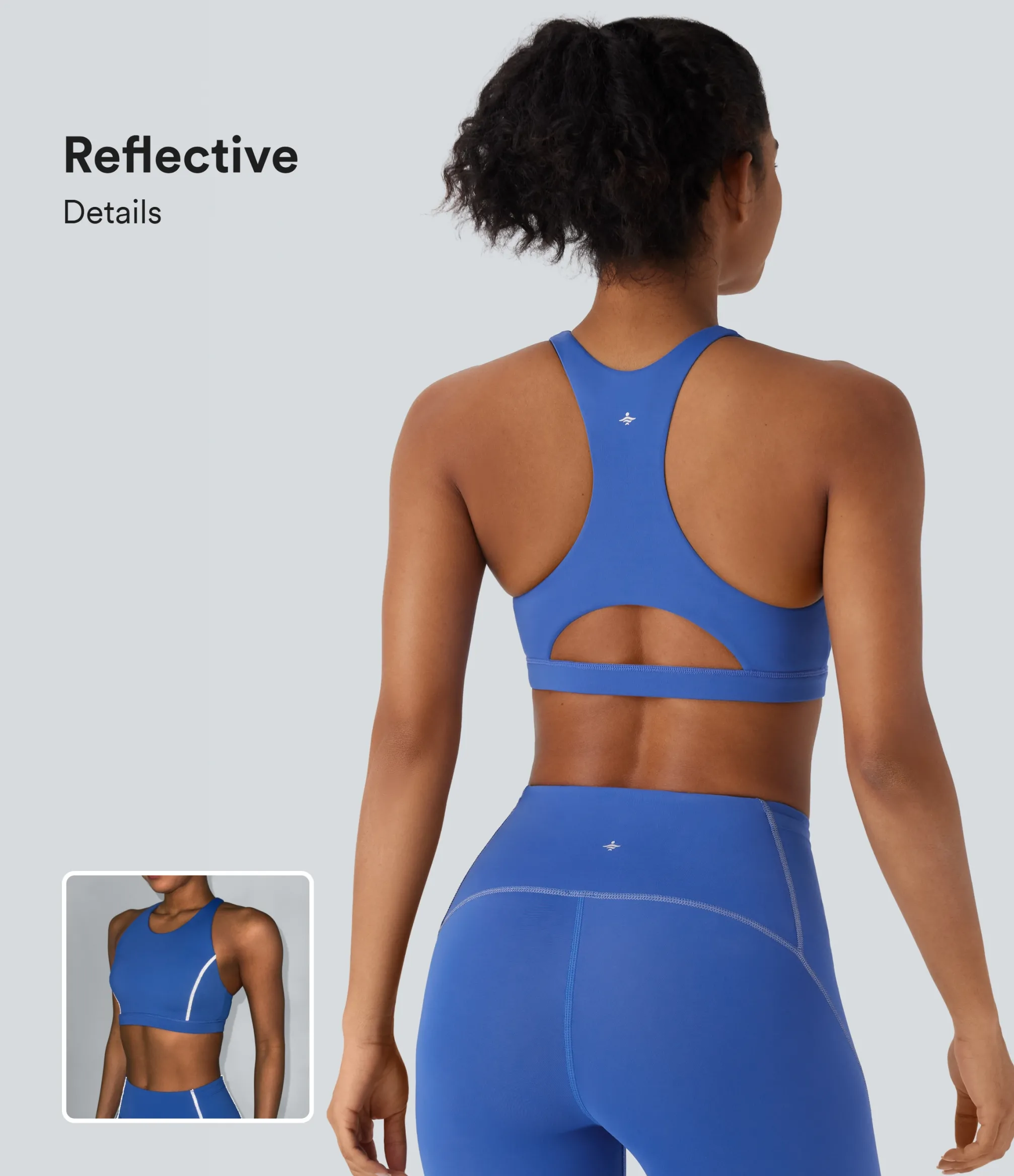 Sports Bras|Sports Bras<HALARA SpeedWave™ Medium Support Reflective Racerback Cut Out Quick Dry Hiking Sports Bra