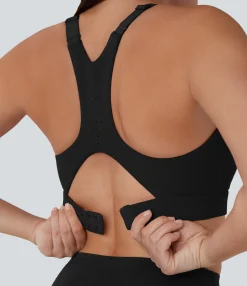 Sports Bras|Sports Bras<HALARA SpeedWave™ Medium Support Molded Cups Perforated Adjustable Hook Quick Dry Workout Sports Bra