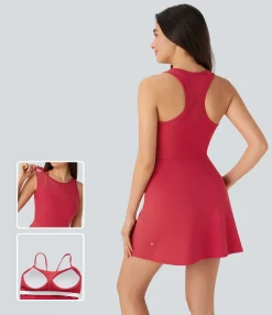 Active Dresses|Dresses<HALARA SpeedWave™ Racerback Contrast Mesh Quick Dry Mini Tennis Dress