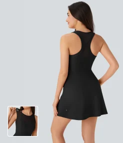 Active Dresses|Dresses<HALARA SpeedWave™ Racerback Contrast Mesh Quick Dry Mini Tennis Dress