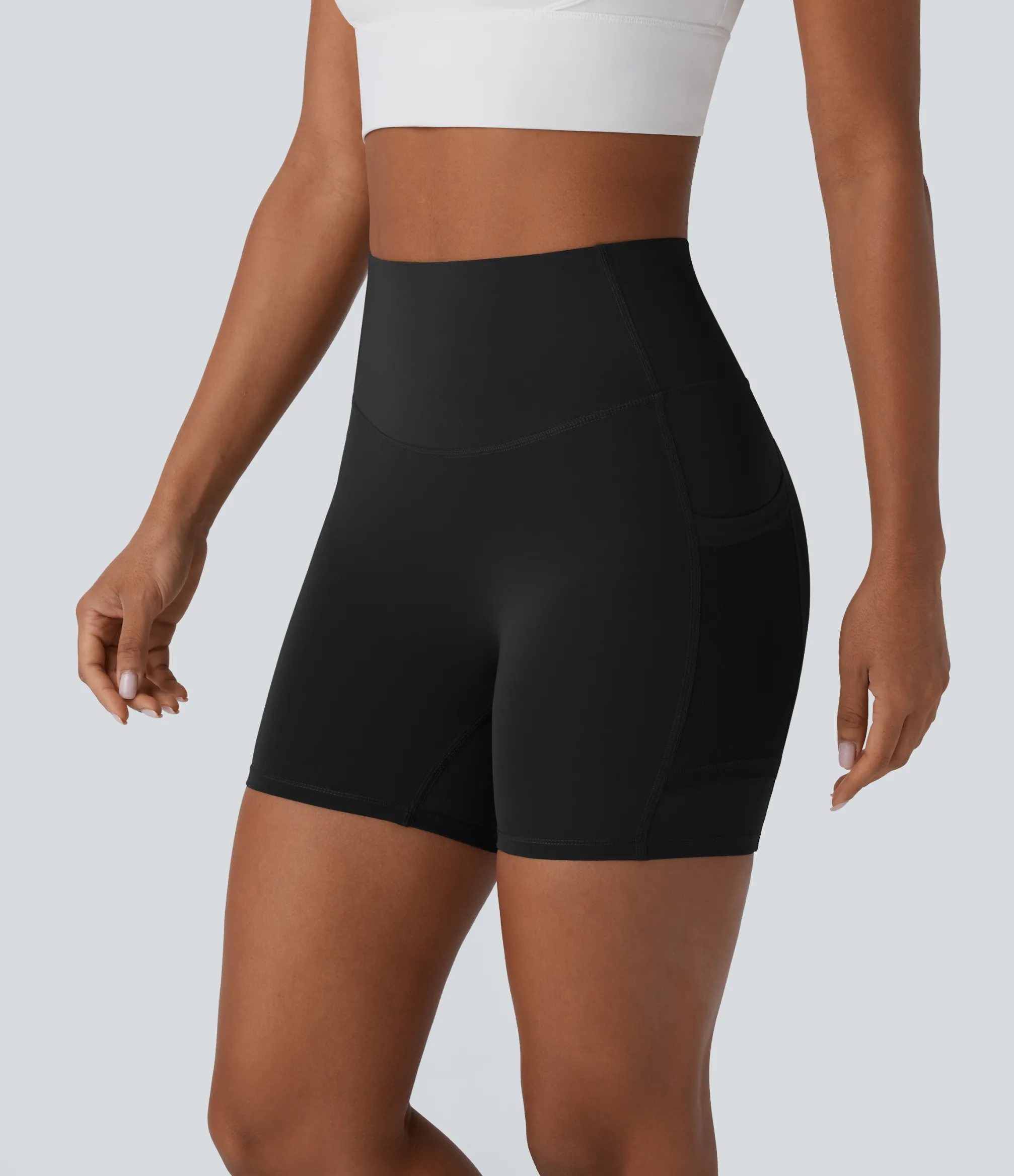 5'' Shorts|Active Shorts<HALARA SpeedWave™ SoCinched High Waisted Tummy Control Butt Lifting Pocket Contrast Mesh Quick Dry Workout Biker Shorts 5''