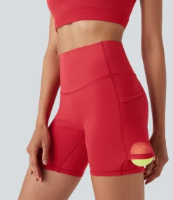 5'' Shorts|Active Shorts<HALARA SpeedWave™ SoCinched High Waisted Tummy Control Butt Lifting Pocket Contrast Mesh Quick Dry Workout Biker Shorts 5''
