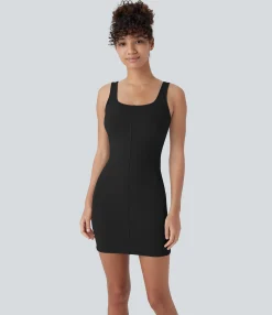 Bodycon Dresses|Mini Dresses<HALARA Square Neck Bodycon Mini Dance Tank Dress