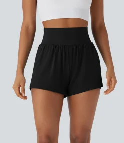 Active Shorts|Shorts<HALARA Super High Waisted 2-in-1 Yoga Shorts 3'' with Pockets