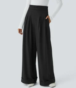 High-Waisted Pants|Pants<HALARA Super High Waisted Pocket Wide Leg Casual Pants