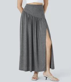Maxi & Midi Skirts|Skirts<HALARA Super High Waisted Ruched Maxi Skirt