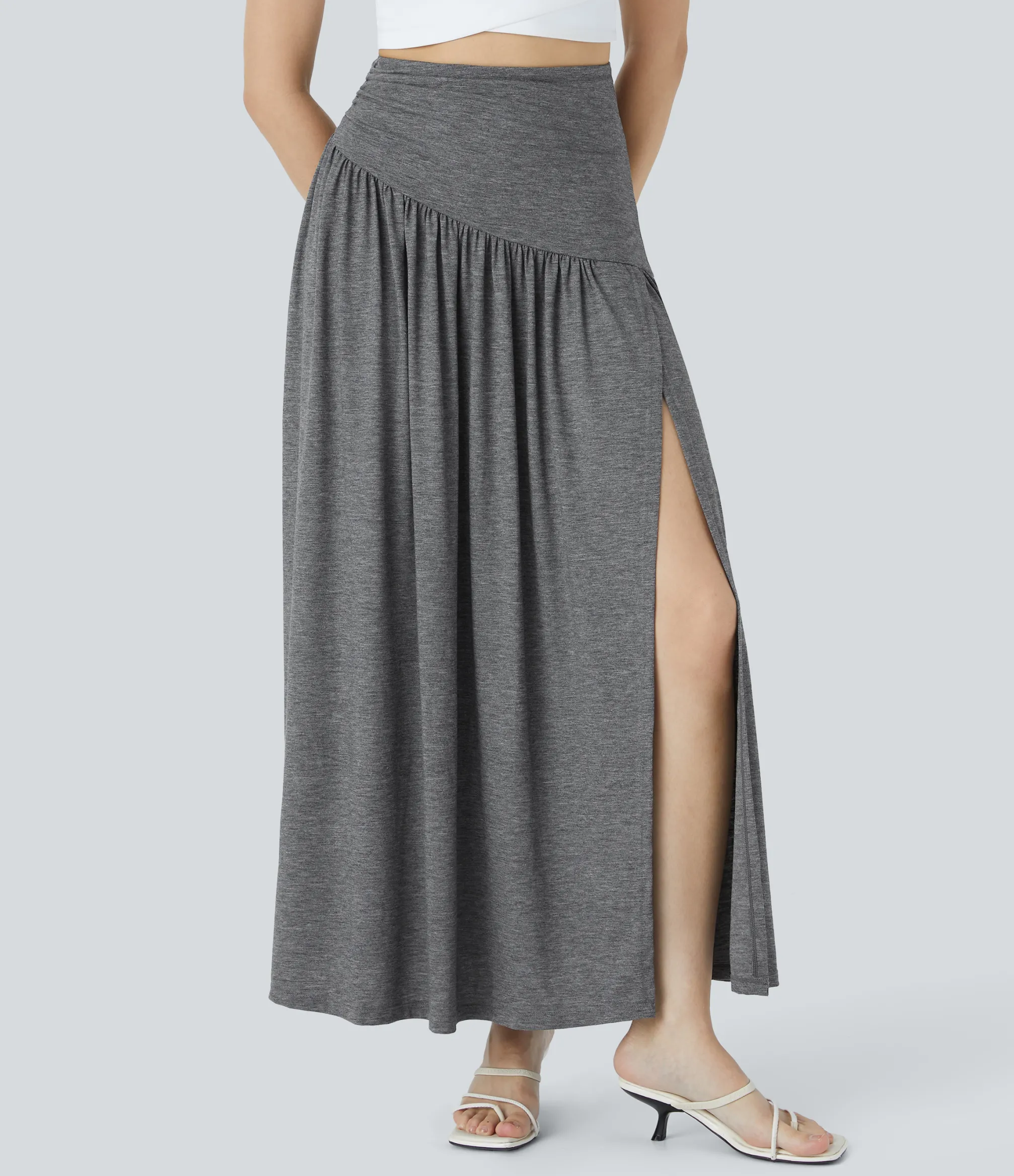 Maxi & Midi Skirts|Skirts<HALARA Super High Waisted Ruched Maxi Skirt