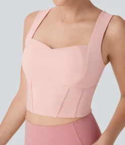 Sports Tops|Sports Tops<HALARA Sweetheart Neck Cropped Yoga Sports Top