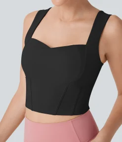 Sports Tops|Sports Tops<HALARA Sweetheart Neck Cropped Yoga Sports Top