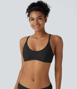 Beachwear<HALARA Texture Jacquard Bikini Top Swimsuit