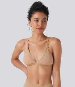 Beachwear<HALARA Tie Back Gingham Bikini Top Swimsuit