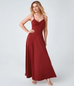 Maxi & Midi Dresses|Dresses<HALARA U Back Flare Flowy Maxi Slip Dress