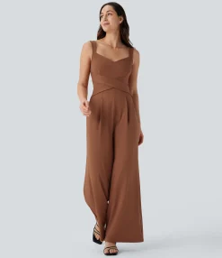 Jumpsuits<HALARA U Back Sleeveless Casual Jumpsuit with Pockets