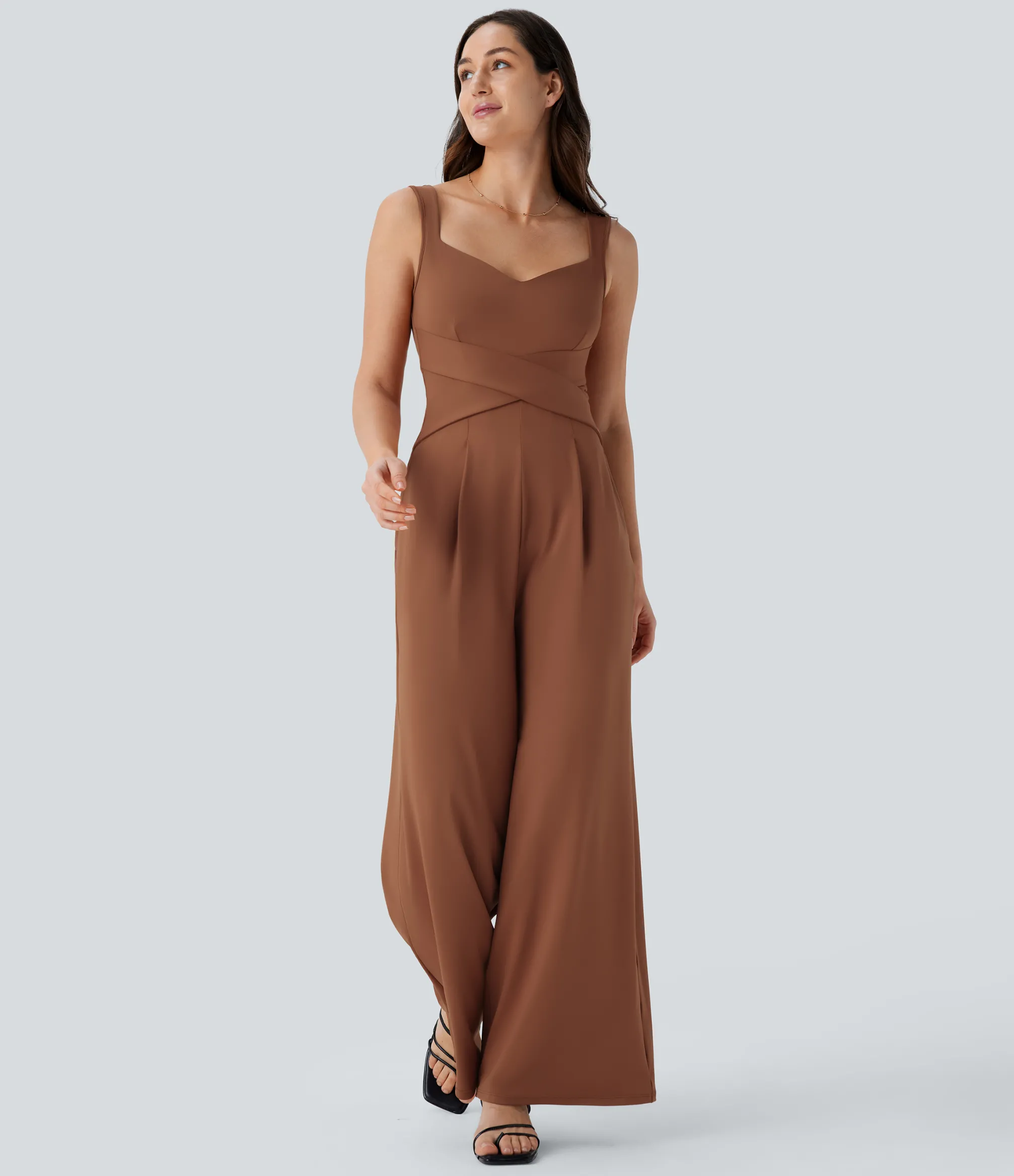 Jumpsuits<HALARA U Back Sleeveless Casual Jumpsuit with Pockets
